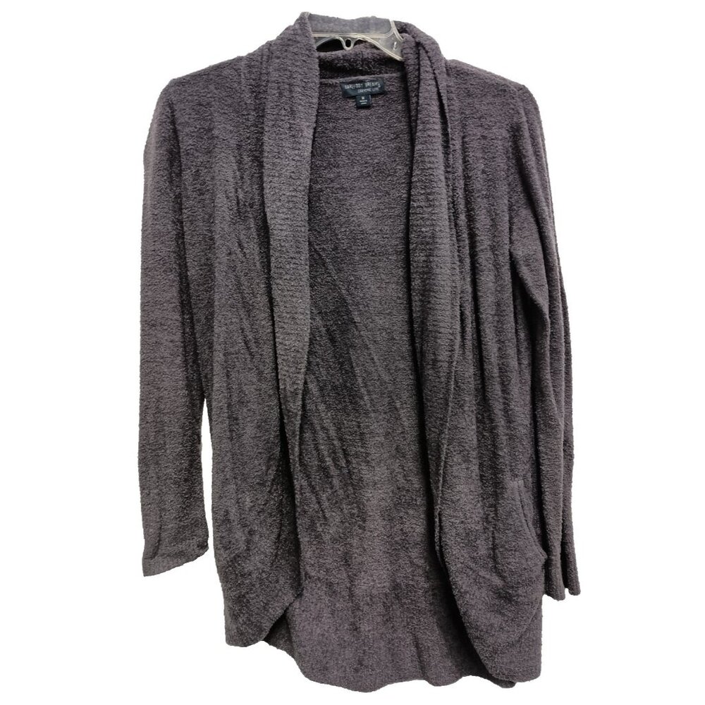 Barefoot Dreams Cozy Chic Cardigan Womens Medium Gray Open Loungewear‎